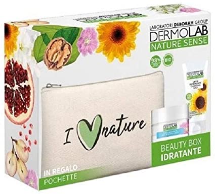 Deborah Beauty Box Nature Crema Idratante Viso 50 ml + Latte Detergente 50 ml + Pochette