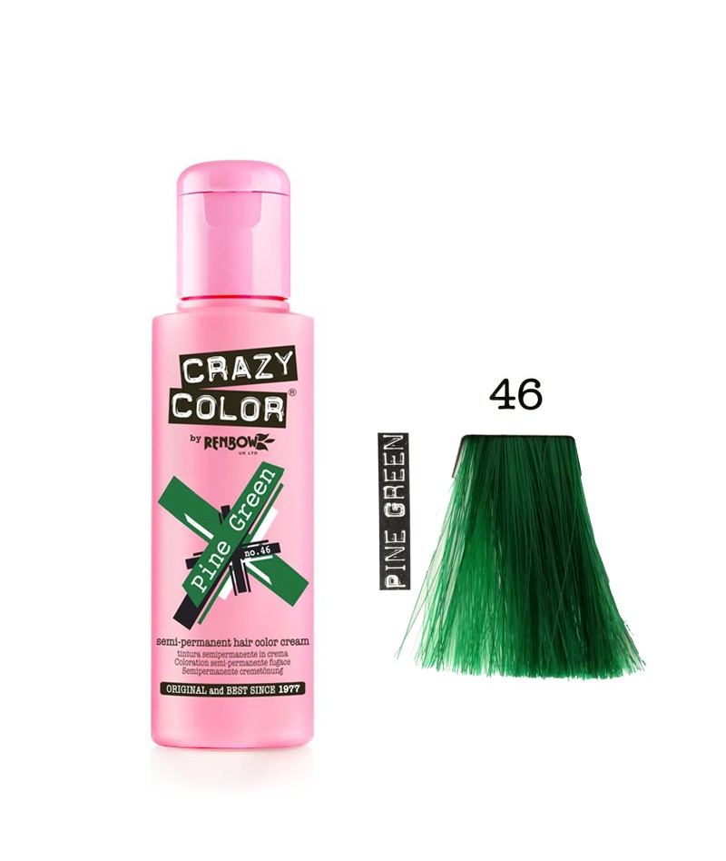 Renbow Crazy Color Hair Color - Pine Green 46 Crema colorata semi-permanente per capelli