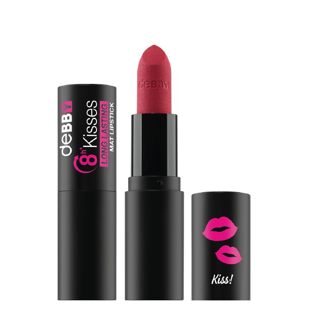 Image of Debby - 8h KISSES long lasting MAT LIPSTICK - 06 - cheerful warm red