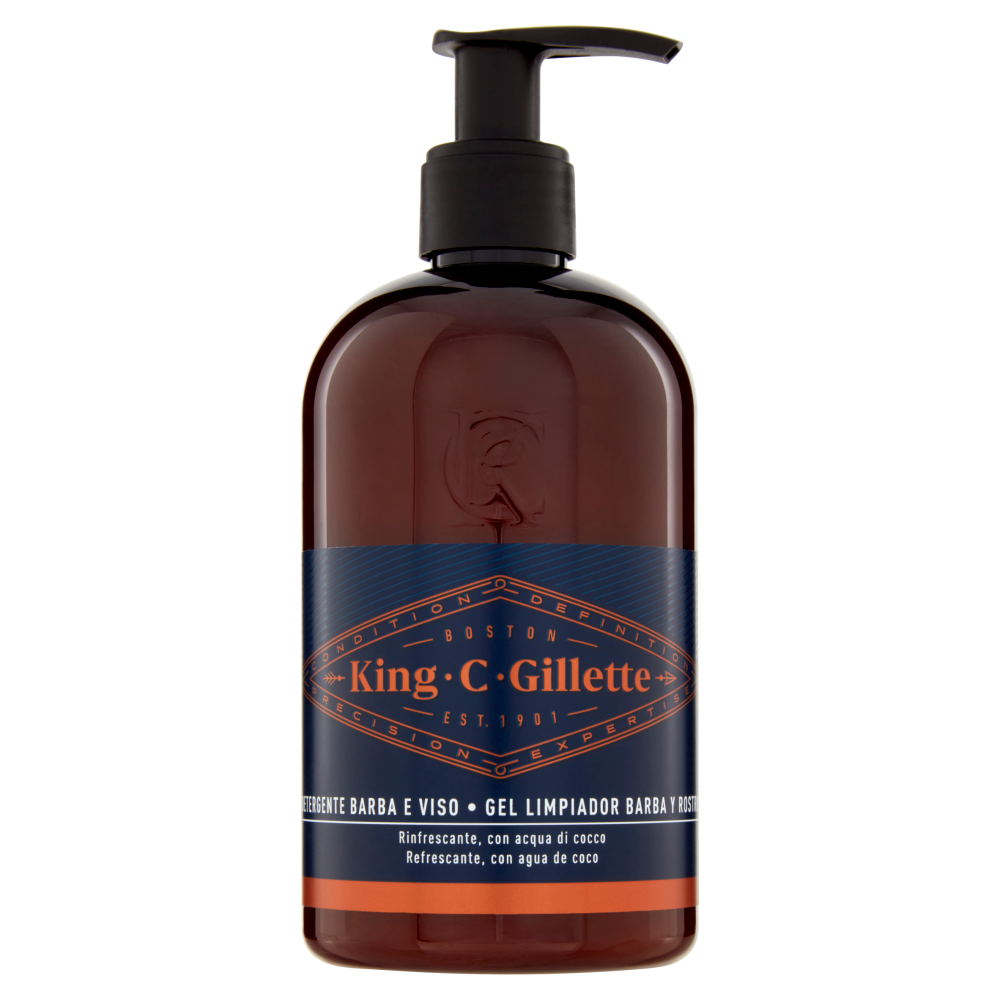 King C Gillette - Detergente per barba, viso e capelli 350 ml