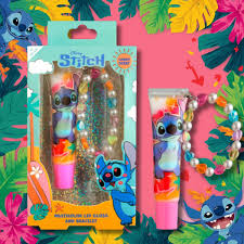 Disney Stitch - Multicolor lip gloss & bracelet